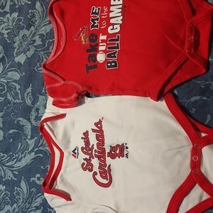St Louis Cardinals creeper onesie set 3/6 m